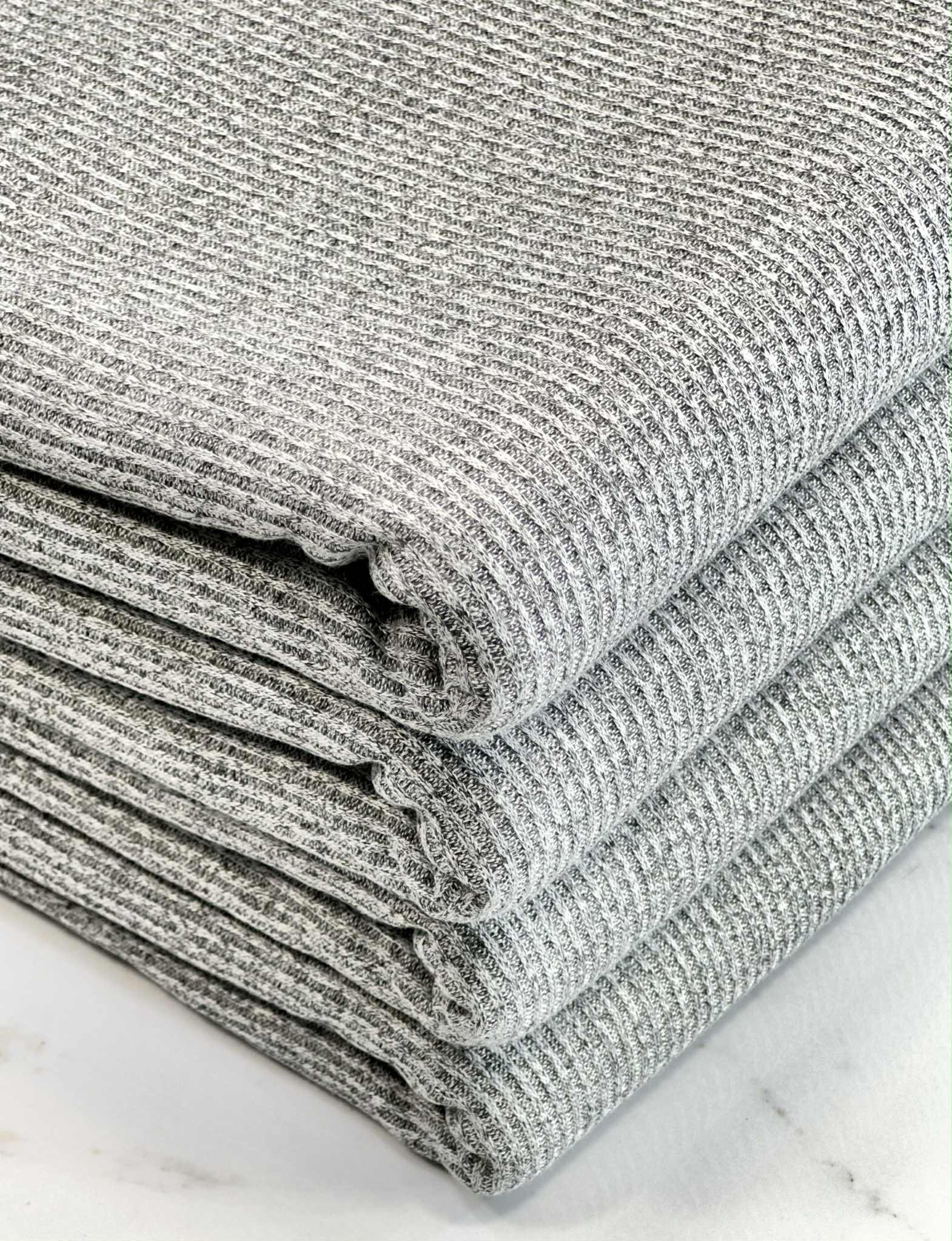 (CASHMERE RIB BRUSHED) HEATHER GRAY