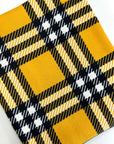(SWEATER KNIT) LARGE OFF WHITE AND BLACK PLAID ON MUSTARD (3)