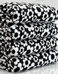 (YUMMY 4X2 RIB) OFF WHITE RETRO FLOWERS ON BLACK