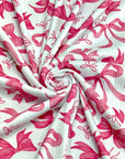 (4X2 YUMMY RIB) PINK BOWS ON OFF WHITE