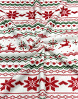 (SWEATER KNIT) RED REINDEERS AND RED POINSETTIA'S ON OFF WHITE (3)