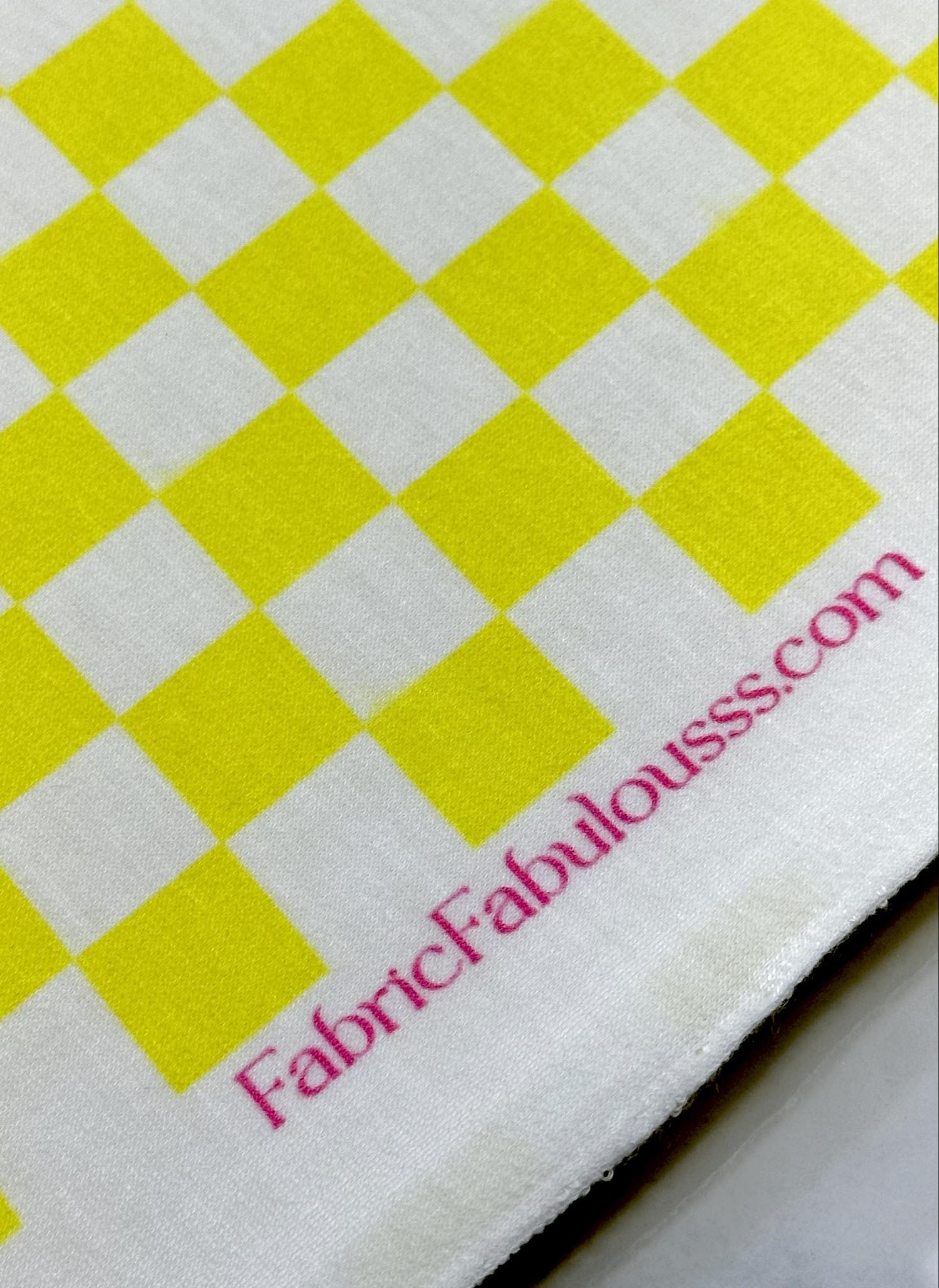 (FRENCH TERRY) YELLOW AND OFF WHITE CHECKERED