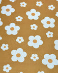 (4X2 RIB) CREAM DAISIES ON MUSTARD
