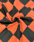 (COTTON JERSEY) CORAL AND BLACK DIAMOND PATTERN