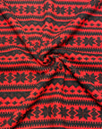 (SWEATER KNIT) SMALL BLACK POINSETTIAS ON SCARLET RED (1)