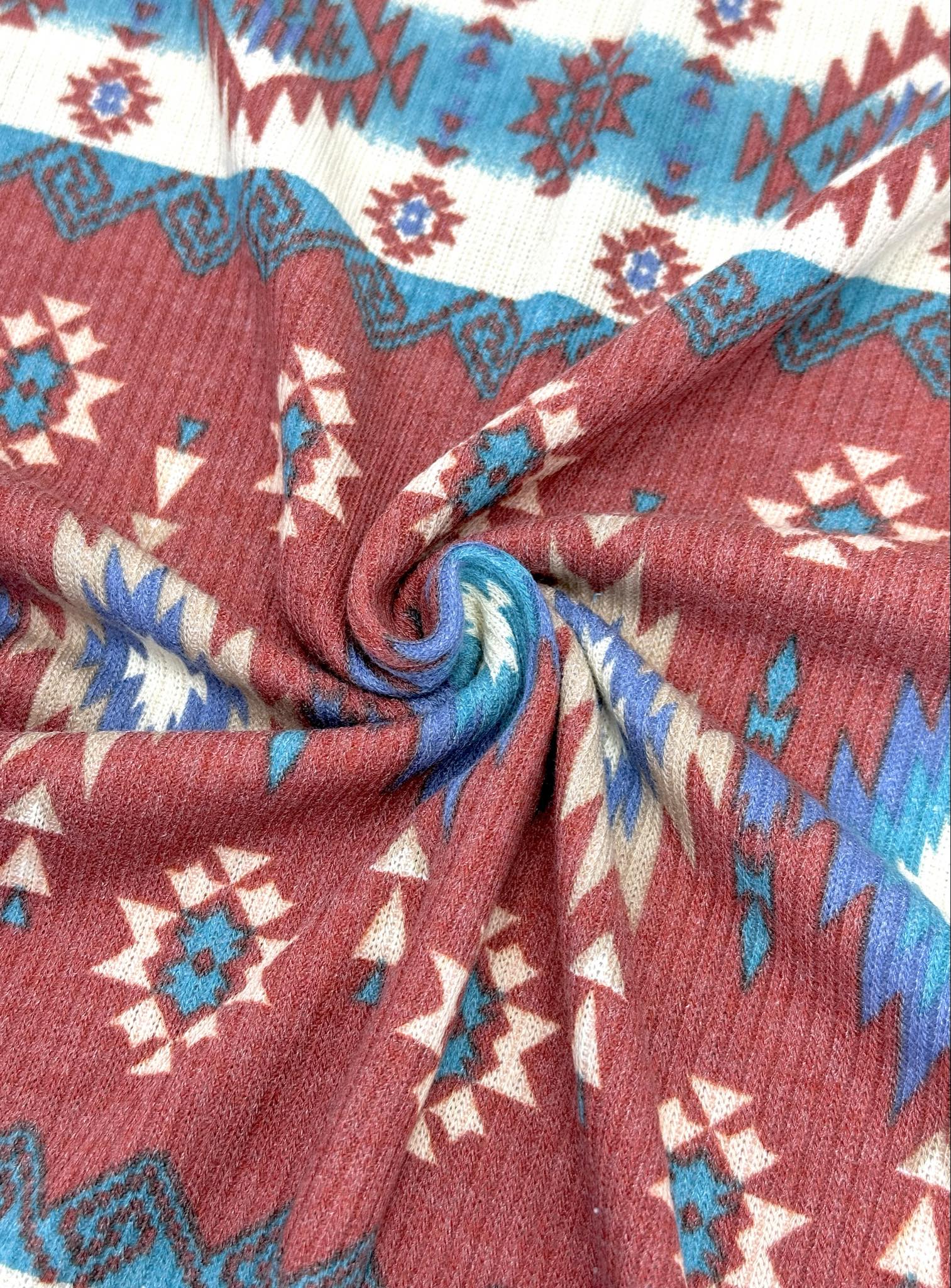 (BELLA RIB) WESTERN PRINT ON RUST