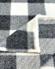 (BRUSHED HACCI) BLACK, GRAY, AND OFF WHITE PLAID