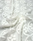 (EMBROIDERED MESH) OFF WHITE FLOWERS