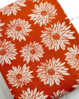 (RAYON MODAL) OFF WHITE SUNFLOWERS ON DARK ORANGE