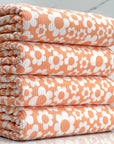 (4X2 YUMMY RIB) OFF WHITE RETRO FLOWERS ON PEACH