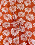 (RAYON MODAL) OFF WHITE SUNFLOWERS ON DARK ORANGE