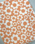(4X2 YUMMY RIB) OFF WHITE RETRO FLOWERS ON PEACH