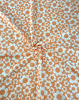 (4X2 YUMMY RIB) OFF WHITE RETRO FLOWERS ON PEACH