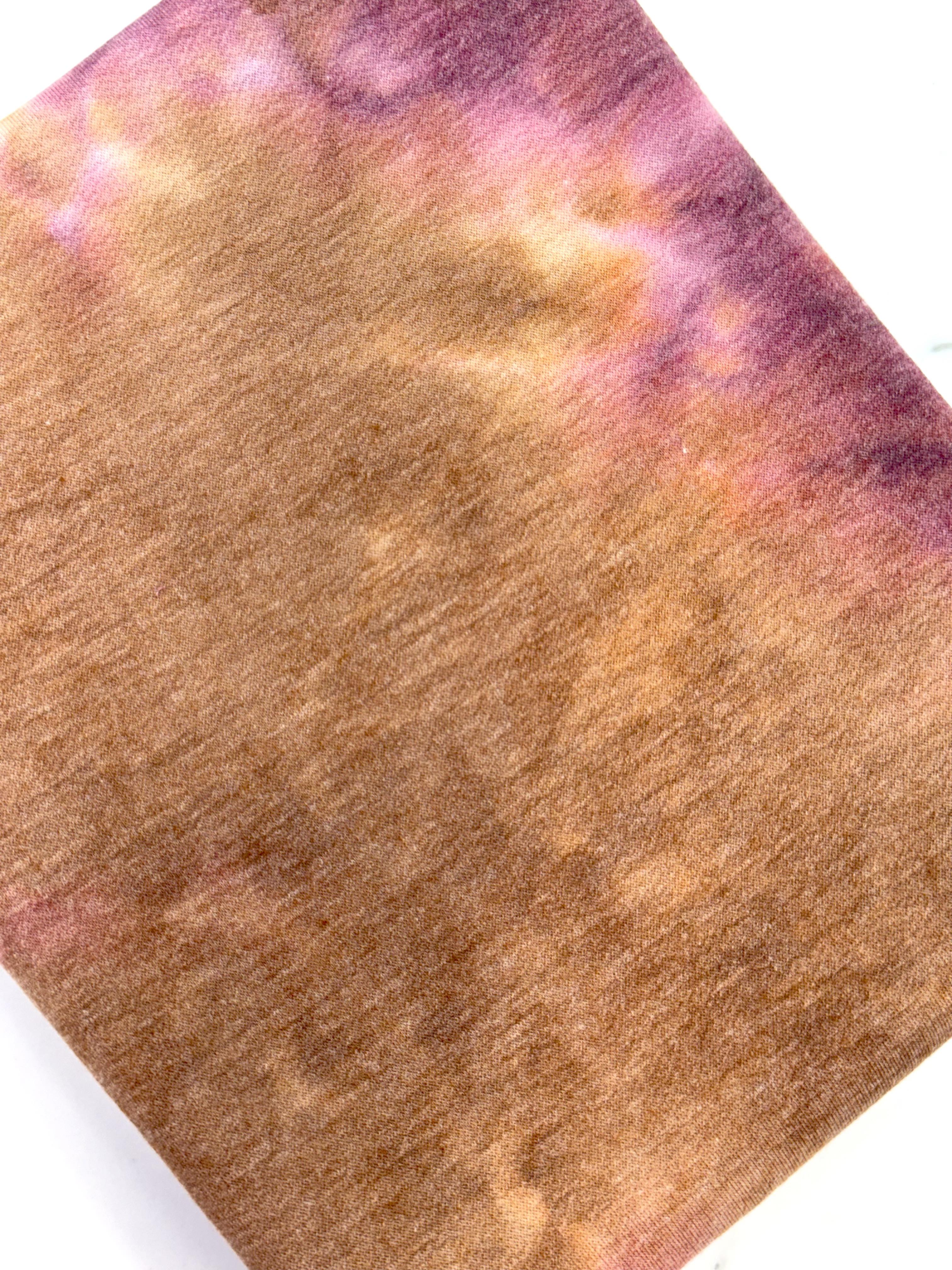 (FRENCH TERRY) BURGUNDY, NAVY AND TOBACCO BROWN TIE DYE