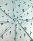 (DBP) CACTUS AND RED SMALL HEARTS ON LIGHT MINT