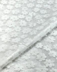 (NO STRETCH) WHITE 3D FLOWERS