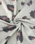 (FRENCH TERRY) RED AND BLACK CHEETAH ON GRAY