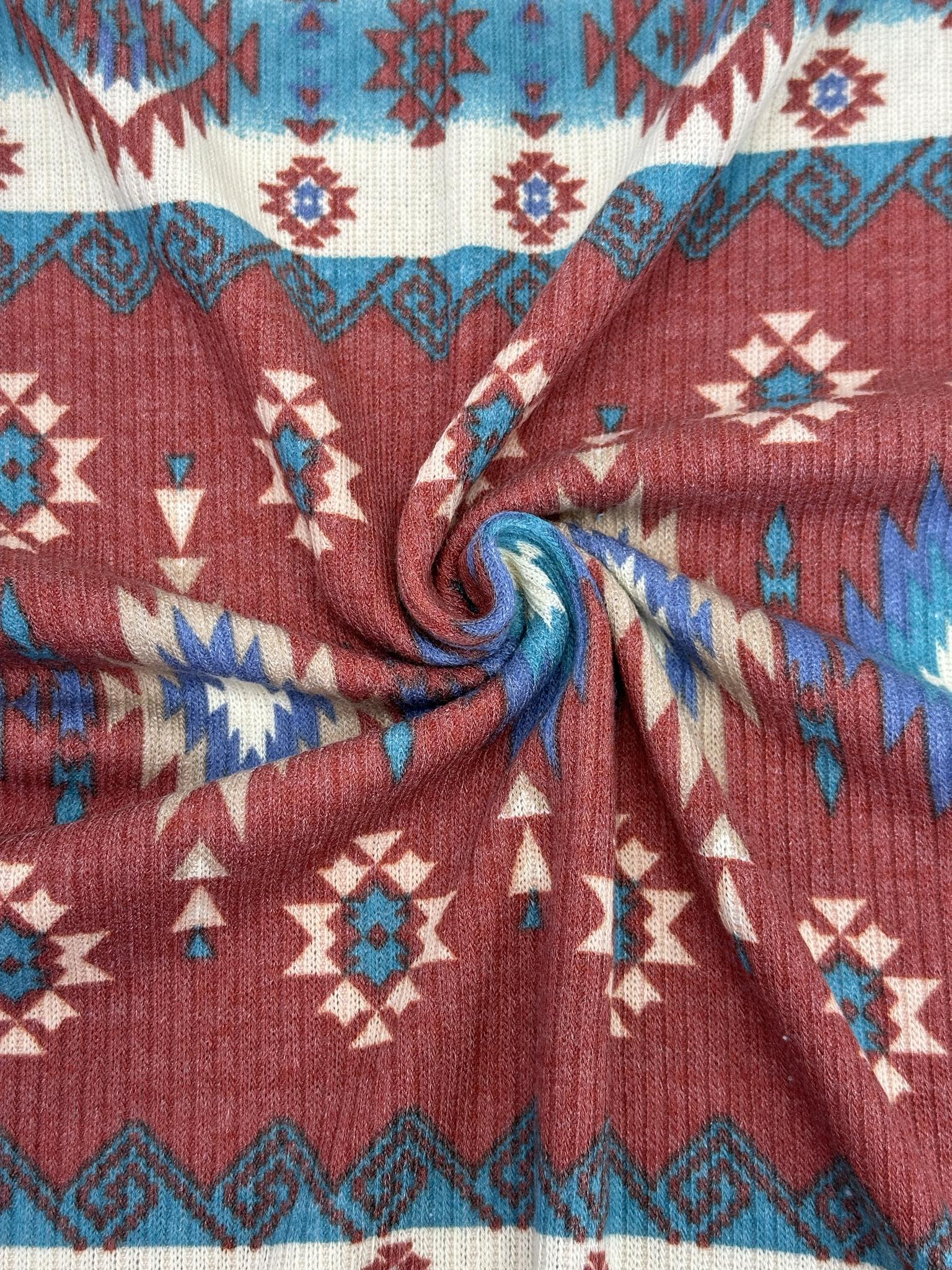 (BELLA RIB) WESTERN PRINT ON RUST