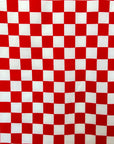 (SWIM) RED AND OFF WHITE CHECKERED