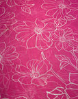 (MESH) WHITE FLORAL ON PINK
