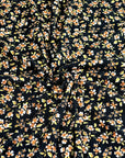 (4X2 YUMMY RIB) ORANGE AND WHITE FLOWERS ON BLACK