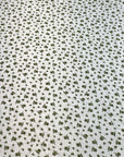 (4X2 YUMMY RIB) TINY OLIVE FLOWERS ON OFF WHITE