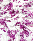 (4X2 YUMMY RIB) MAGENTA FLOWERS ON OFF WHITE