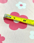 (4X2 YUMMY RIB) PINK AND OFF WHITE FLOWERS ON LIGHT PINK