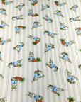 (URBAN RIB) MEDIUM BUNNIES WITH CARROTS ON TAN STRIPES