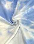 (2X2 RIB) BLUE AND OFF WHITE TIE DYE