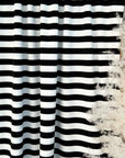 (2X2 COTTON FEEL RIB) BLACK AND OFF WHITE STRIPES