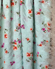 (DOUBLE GAUZE COTTON) FLORAL ON LIGHT MINT