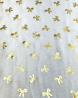 (WOVEN) GOLD BOWS ON OFF WHITE