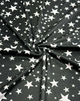 (4X2 YUMMY RIB) SILVER SHIMMER STARS ON BLACK