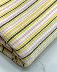 (RIB) YELLOW, PINK, AND GRAY STRIPES ON OFF WHITE