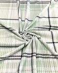 (4X2 YUMMY RIB) LIGHT SAGE AND BLACK PLAID
