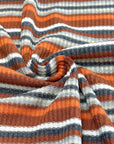 (SWEATER RIB) ORANGE, RUST, GRAY, AND OFF WHITE STRIPES