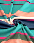 (BABY RIB) TURQUOISE, PEACH, NAVY, PINK, BLACK AND OLIVE STRIPES