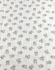 (POINTELLE COTTON SPANDEX RIB) TEDDY BEARS ON OFF WHITE