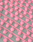 (TRIM) PINK STRIP WITH PINK POM POM BALL