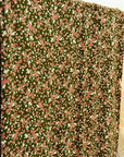 (DBP) RED AND BLUSH FLOWERS ON VINTAGE GREEN