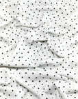 (POINTELLE RIB) TINY BLACK STARS ON OFF WHITE
