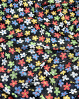 (MESH) TINY COLORFUL FLOWERS ON BLACK