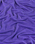 (LUREX NYLON SPANDEX) METALLIC POLKA DOT SILVER SHIMMER ON PURPLE
