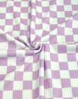 (YUMMY RIB) LILAC AND OFF WHITE CHECKERED