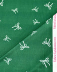 (4X2 RIB) OFF WHITE BOWS ON EMERALD