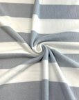 (BRUSHED SWEATER KNIT) GRAY AND OFF WHITE MEDIUM STRIPES