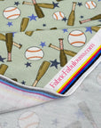 (FRENCH TERRY) BASEBALLS AND BATS ON LIGHT SAGE (1)
