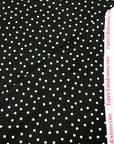 (4X2 RIB) TINY OFF WHITE POLKA DOTS ON BLACK