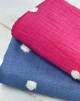 (WOVEN) 3D WHITE DOTS ON LIGHT INDIGO (1)